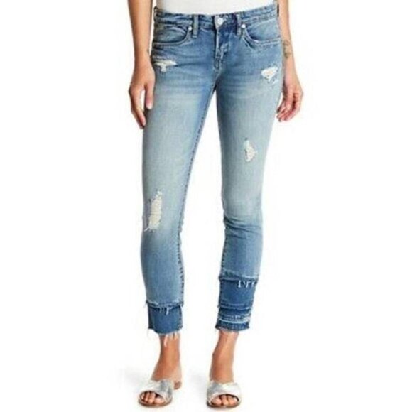 Blank NYC Layered Raw Hem Skinny Jeans Size 30 - Picture 1 of 6